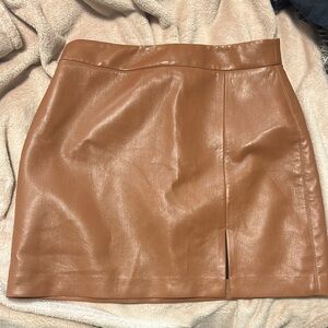 Tan Pleather Wilfred Mini Skirt